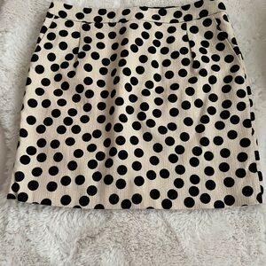 J. Crew Black and Cream Polka Dot Mini Skirt